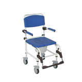 Drive Aluminum Rehab Shower Commode Chair with Four Rear-locking Casters Closed