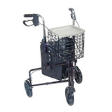 Drive 3 Wheel Rollator Deluxe, Flame Blue side view