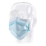 Pleated Face Mask With Earloops, Level 1, Blue