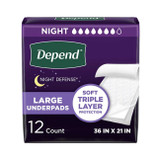 Depend Night Defense Underpads, 21 x 36 inch