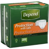 Depend Protection with Tabs - Adult Diapers Package Front View