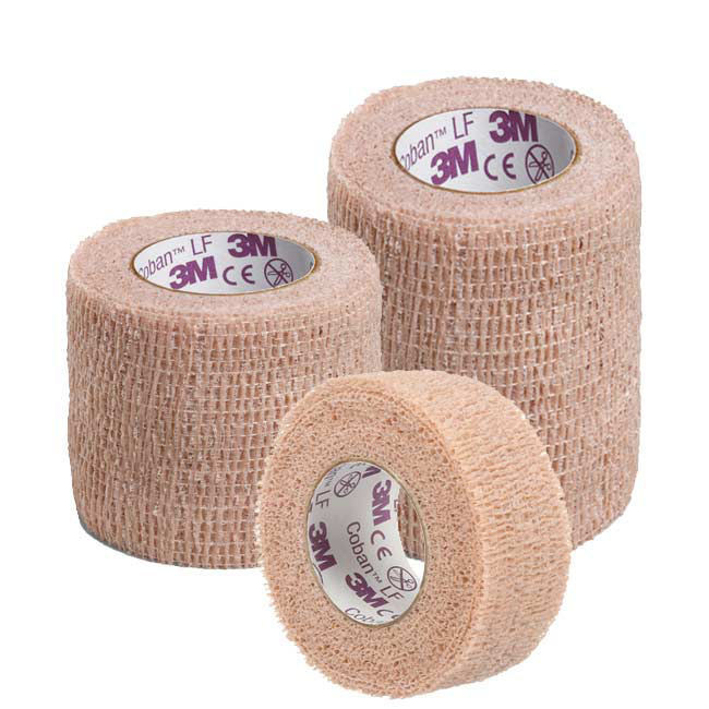 3M 1582B Coban Self-Adherent Wrap 2 in. x 5 yd. - Blue (Two Rolls