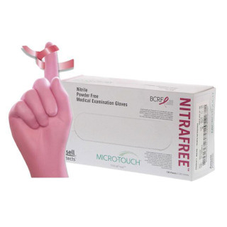 Ansell Micro-Touch - Nitrafree Pink Nitrile Synthetic Exam Gloves