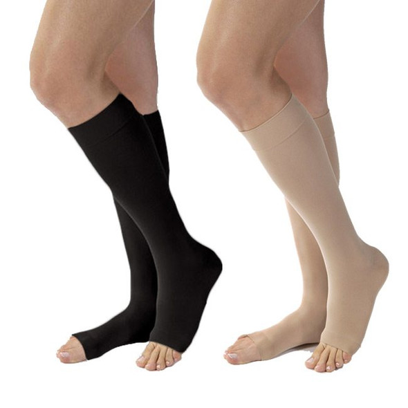 Jobst Opaque - Women's Knee High 15-20mmHg Compression Support Stockings (Open Toe) Full Length View Jobst Opaque - Women's Knee High 15-20mmHg Compression Support Stockings (Open Toe) Full Length View