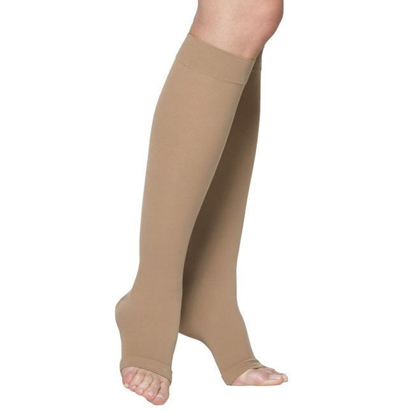 Sigvaris Cotton Ribbed - Calf 20-30mmHg Unisex Compression Support Socks (Open Toe) Full Length View Sigvaris Cotton Ribbed - Calf 20-30mmHg Unisex Compression Support Socks (Open Toe) Full Length View