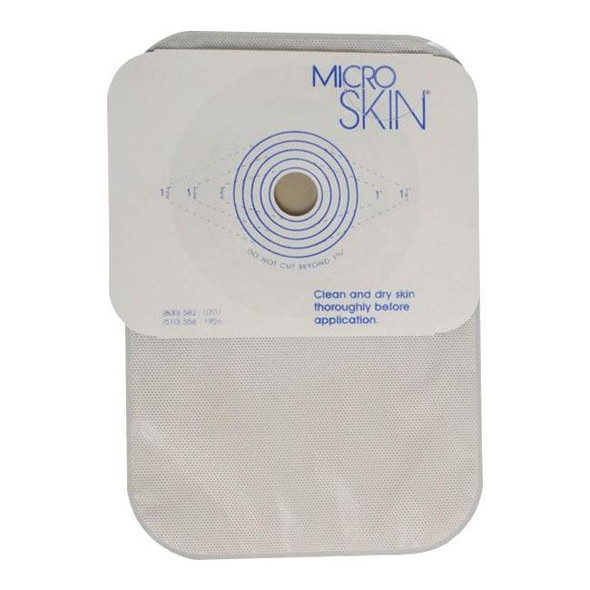 Cymed MicroSkin - 8" Closed End One-piece Cut-to-Fit Colostomy Bag with Filter Full Length View