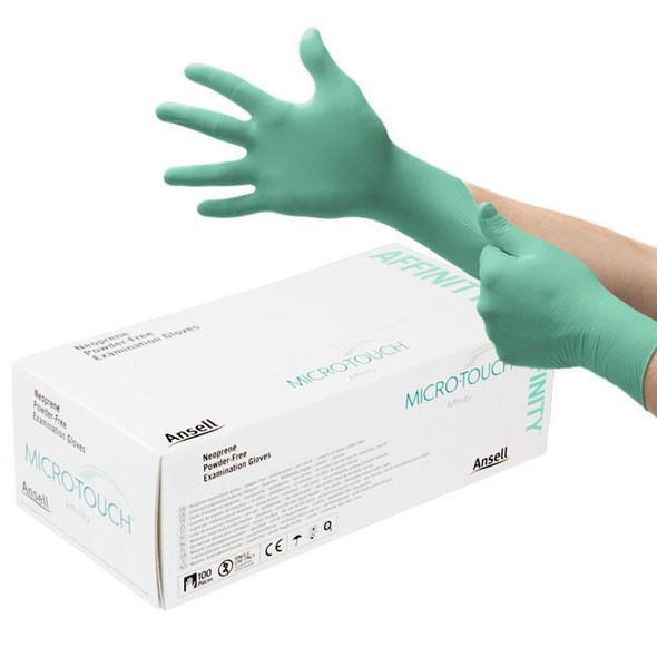 Ansell Micro-Touch - Affinity Neoprene Synthetic Exam Gloves In Use View
