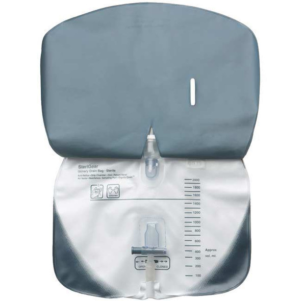 SteriGear - 2000ml Urinary Drainage Bag with Fig Leaf Cover Bag View
