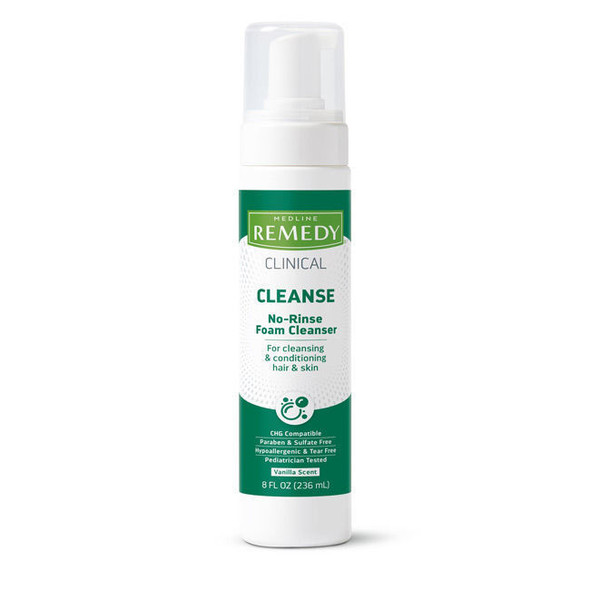 Medline Remedy Clinical No-Rinse Foam Cleanser Front View Medline Remedy Clinical No-Rinse Foam Cleanser Front View
