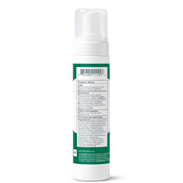 Medline Remedy Clinical No-Rinse Foam Cleanser Back View Medline Remedy Clinical No-Rinse Foam Cleanser Back View
