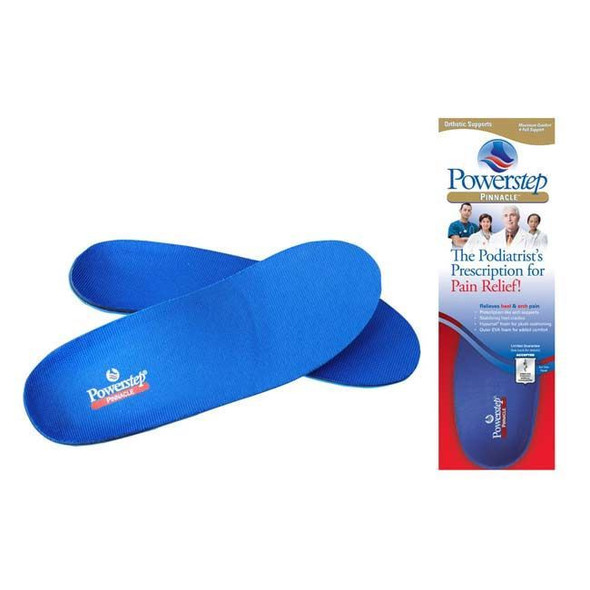 Powerstep Pinnacle Full Length Orthotic Shoe Insoles Front Package View Powerstep Pinnacle Full Length Orthotic Shoe Insoles Front Package View