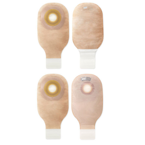Hollister Premier - 12" 1-Piece Drainable Ostomy Bag with Filter (FlexWear - Cut-to-Fit) Front and Back View