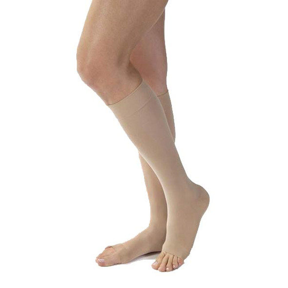 Jobst Opaque Medical LegWear - Women's Petite Knee High 15-20mmHg Compression Stockings (Open Toe) Full Length View Jobst Opaque Medical LegWear - Women's Petite Knee High 15-20mmHg Compression Stockings (Open Toe) Full Length View