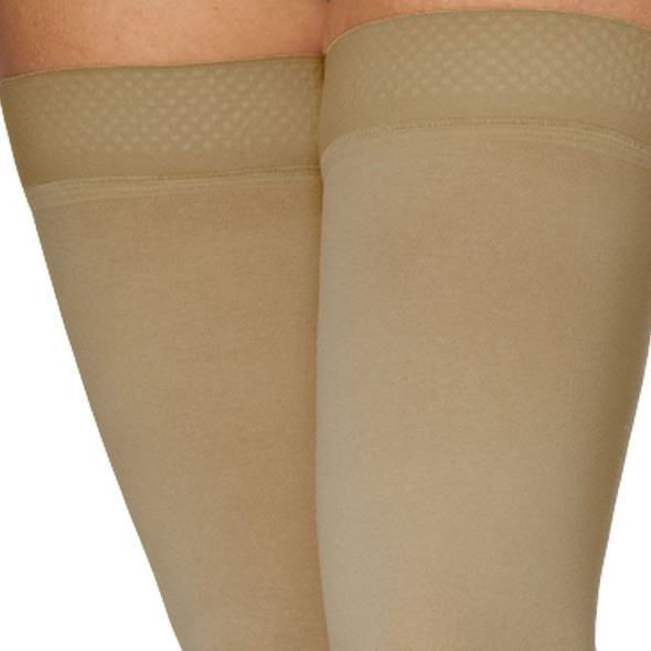 Sigvaris Dynaven Medical Legwear - Thigh High 30-40mmHg Compression Support Stockings (Open Toe - Grip Top) Thigh View Sigvaris Dynaven Medical Legwear - Thigh High 30-40mmHg Compression Support Stockings (Open Toe - Grip Top) Thigh View