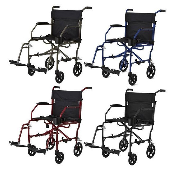Medline - Ultralight Transport Chair Front View Medline - Ultralight Transport Chair Front View