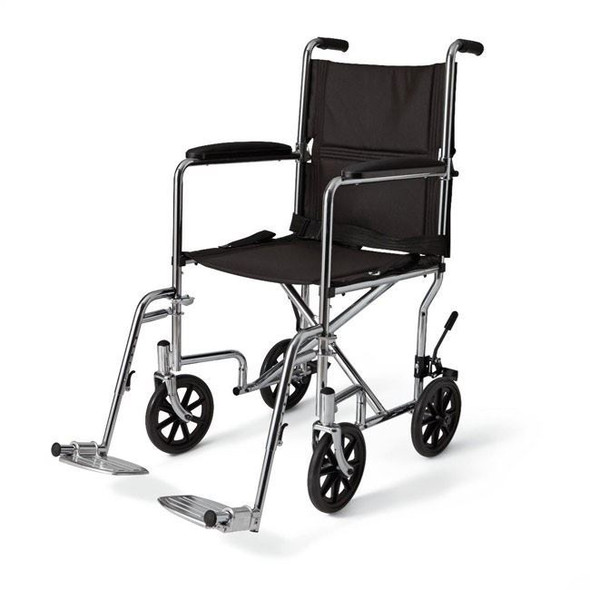 Medline - Steel Transport Wheelchair Front View Medline - Steel Transport Wheelchair Front View