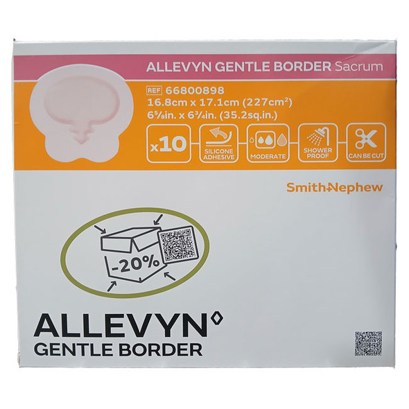 Allevyn - Gentle Border Sacrum Dressing box of 10 Allevyn - Gentle Border Sacrum Dressing box of 10
