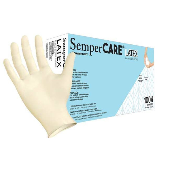 Sempermed SemperCare Latex Exam Gloves Box View