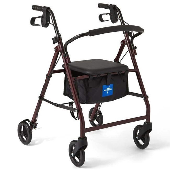 Medline - Steel Rollator with Height Adjustable Handles Front View