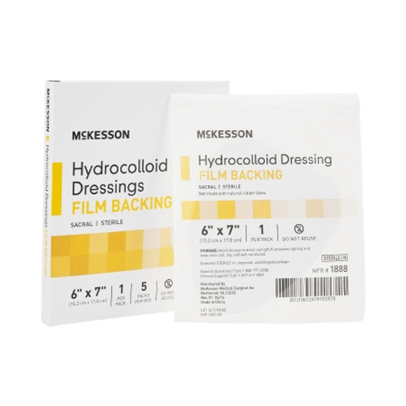 Hydrocolloid Dressing McKesson 6 X 7 Inch Sacral Dressing Hydrocolloid Dressing McKesson 6 X 7 Inch Sacral Dressing