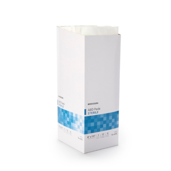 Abdominal Pad McKesson 7-1/2 X 8 Inch 1 per Pack Sterile Rectangle Box of 12 Abdominal Pad McKesson 7-1/2 X 8 Inch 1 per Pack Sterile Rectangle Box of 12
