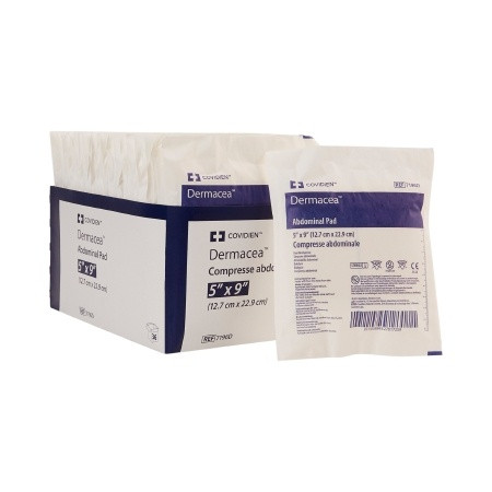 Abdominal Pad Dermacea™ 5 X 9 Inch 1 per Pack Sterile Rectangle Box and each