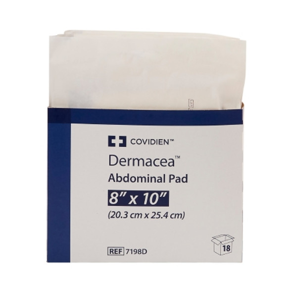 Abdominal Pad Dermacea™ 8 X 10 Inch 1 per Pack Sterile Rectangle box of 18 Abdominal Pad Dermacea™ 8 X 10 Inch 1 per Pack Sterile Rectangle box of 18