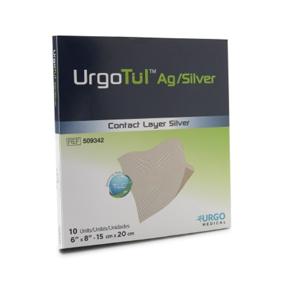 Silver Wound Contact Layer Dressing UrgoTulâ„¢AG/Silver 6 X 8 Inch Rectangle Sterile box Silver Wound Contact Layer Dressing UrgoTulâ„¢AG/Silver 6 X 8 Inch Rectangle Sterile box