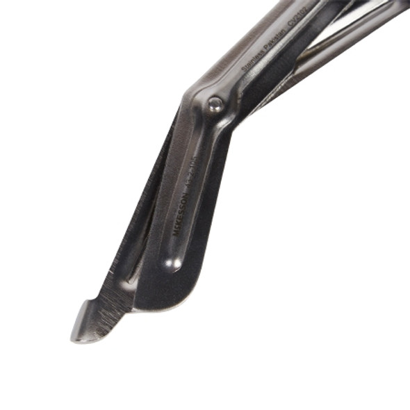 Utility Scissors McKesson 7-1/2 Inch Length Office Grade Stainless Steel Finger Ring Handle close up of tip Utility Scissors McKesson 7-1/2 Inch Length Office Grade Stainless Steel Finger Ring Handle close up of tip