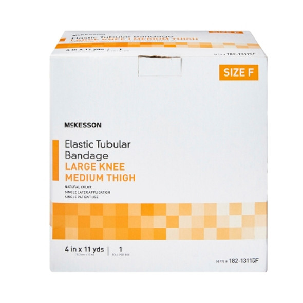 Elastic Tubular Support Bandage McKesson Spandagrip™ 4 Inch X 11 Yard Large Knee / Medium thigh Pull On Natural NonSterile Size F Standard Compression box Elastic Tubular Support Bandage McKesson Spandagrip™ 4 Inch X 11 Yard Large Knee / Medium thigh Pull On Natural NonSterile Size F Standard Compression box
