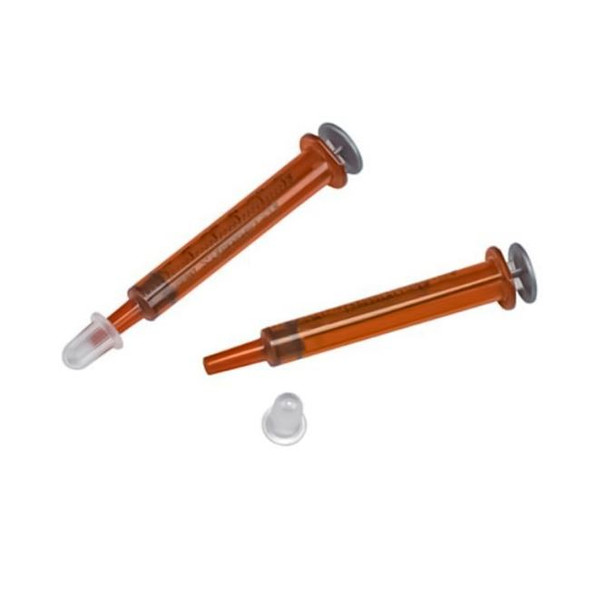 Monoject Oral Medication Syringe, Amber, 1/2 Tsp, 3 mL
