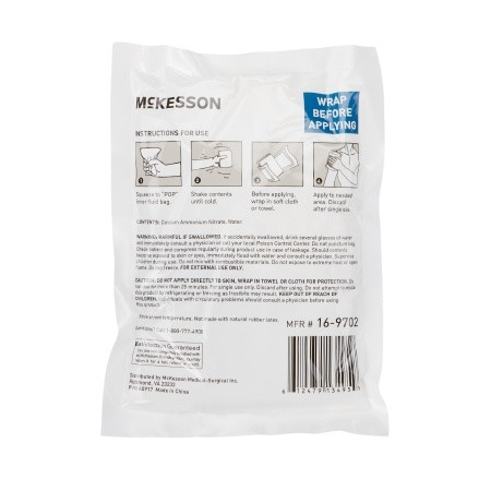Instant Cold Pack McKesson General Purpose 5 X 7 Inch back view