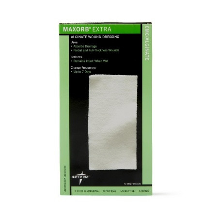 Alginate Dressing Maxorb® Extra 4 X 8 Inch Rectangle front of box