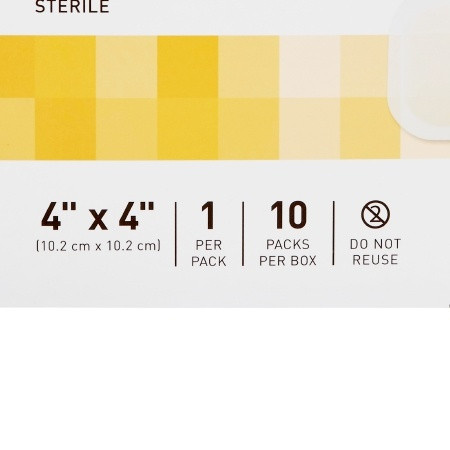 Hydrocolloid Dressing Film Backing McKesson 4 X 4 Inch Square, box information