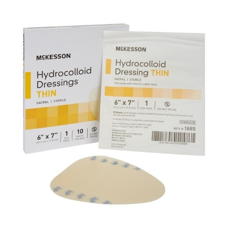 Hydrocolloid Dressing THIN McKesson 6 X 7 Inch Sacral