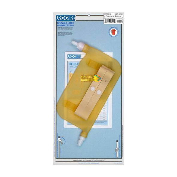 Urocare - 16oz Sport-Left Reusable Latex Urinary Leg Bag Full Length View