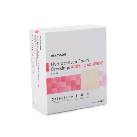 McKesson Hydrocellular Foam Dressing 3 X 3 Inch With Acrylic Adhesive box view