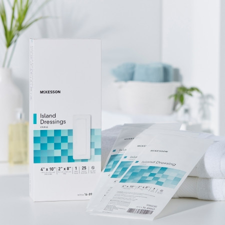 McKesson Adhesive Island Dressing 4 X 10 Inch in home setting