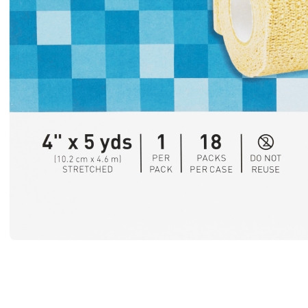McKesson Cohesive Bandage 4 Inch X 5 Yard, Tan size information