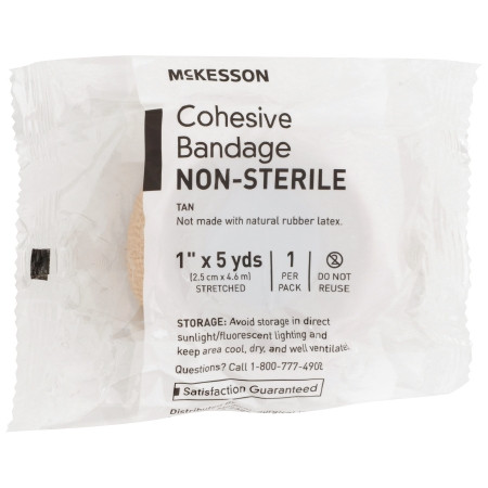 McKesson Cohesive Bandage 1 Inch X 5 Yard, Tan package