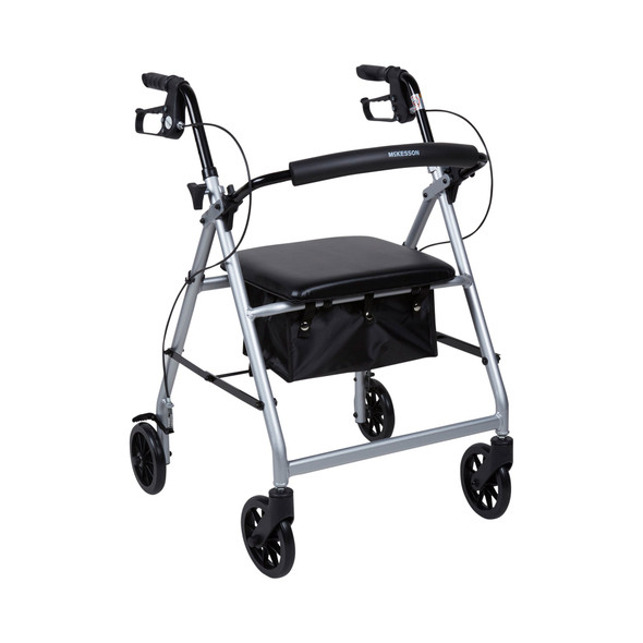 McKesson Lightweight Rollator, Silver side view