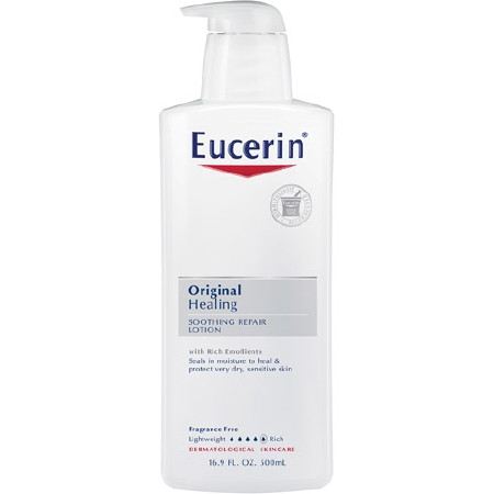 Eucerin Hand and Body Moisturizer 16 oz. Pump Bottle, Unscented - front of bottle