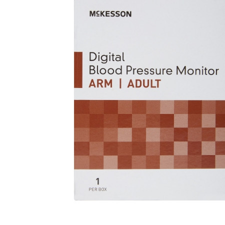 McKesson Home Digital Blood Pressure Monitor, Medium Cuff box close-up