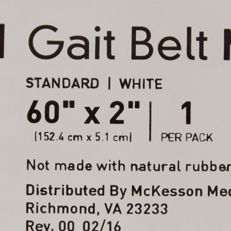 McKesson Gait Belt 60 Inch, White label information