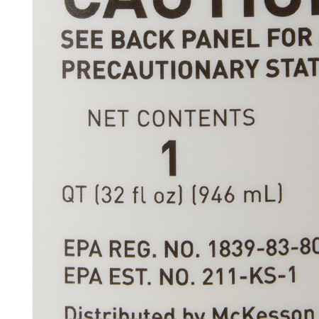 McKesson Pro-Tech Surface Disinfectant Cleaner, 32 oz. Spray Bottle, Floral Scent close-up of label