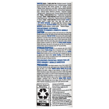 Clorox Citrace Surface Disinfectant, 14 oz Can, Citrus Scent - label