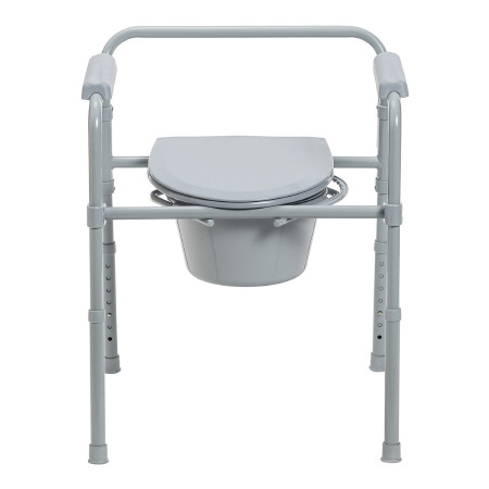 McKesson Lightweight Commode Chair front view with lid closed