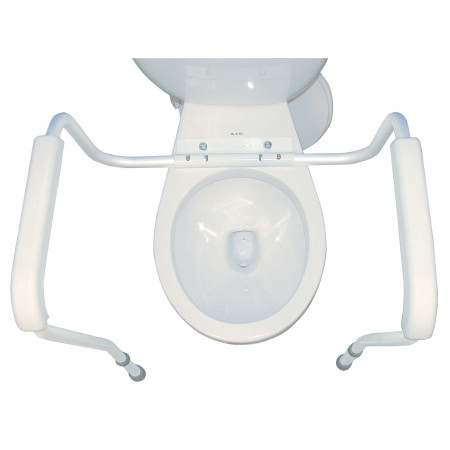 Toilet Safety Rail, White/Gray top view