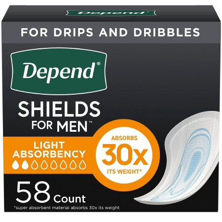 Depend Shields for Men, Light Absorbency - front package