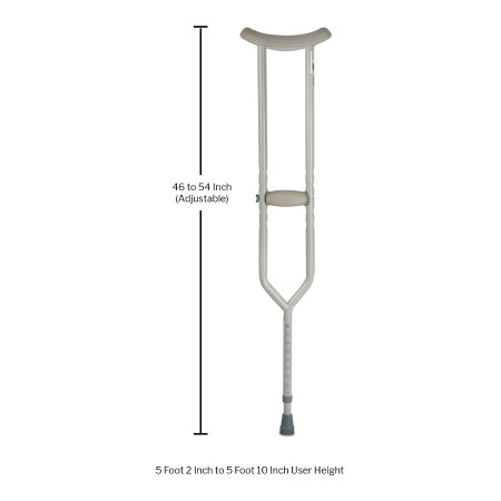 McKesson Bariatric Underarm Crutches, Adult - 500 lb Weight Capacity - size information